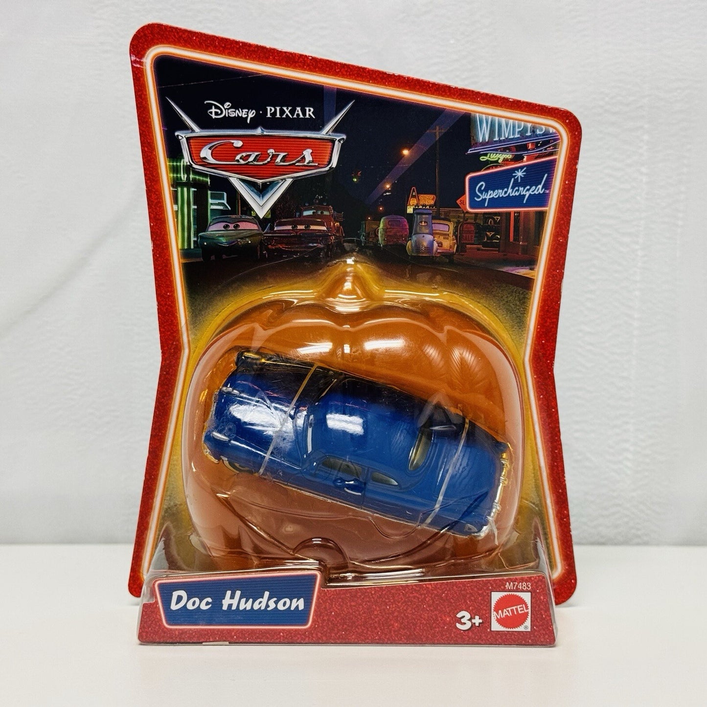 Disney Pixar Cars - DOC HUDSON HALLOWEEN PUMPKIN Supercharged - 1:55 Diecast