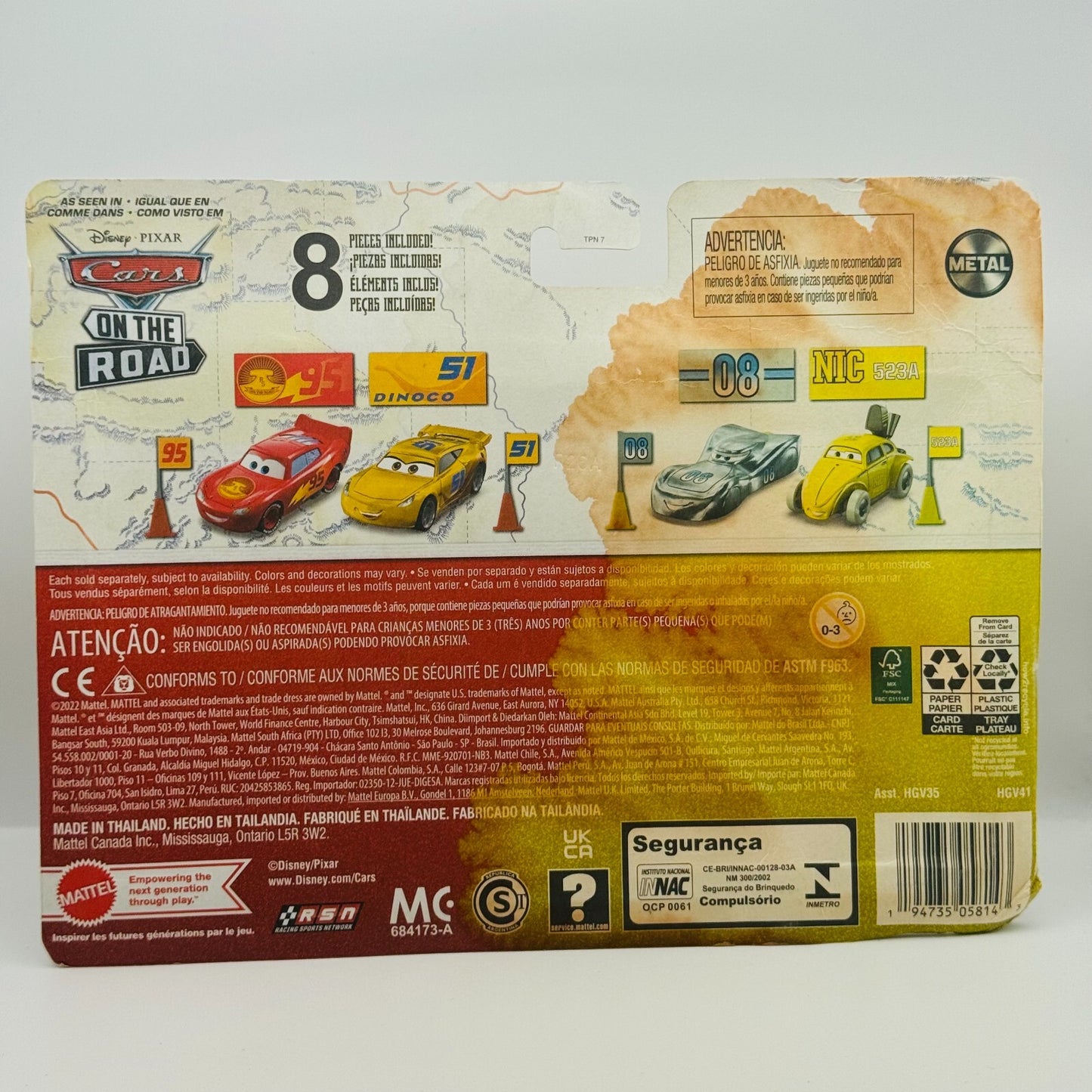 Disney Pixar Cars - ACCESSORY ON THE ROAD TRIP MCQUEEN & GOLD CRUZ 1:55 Diecast