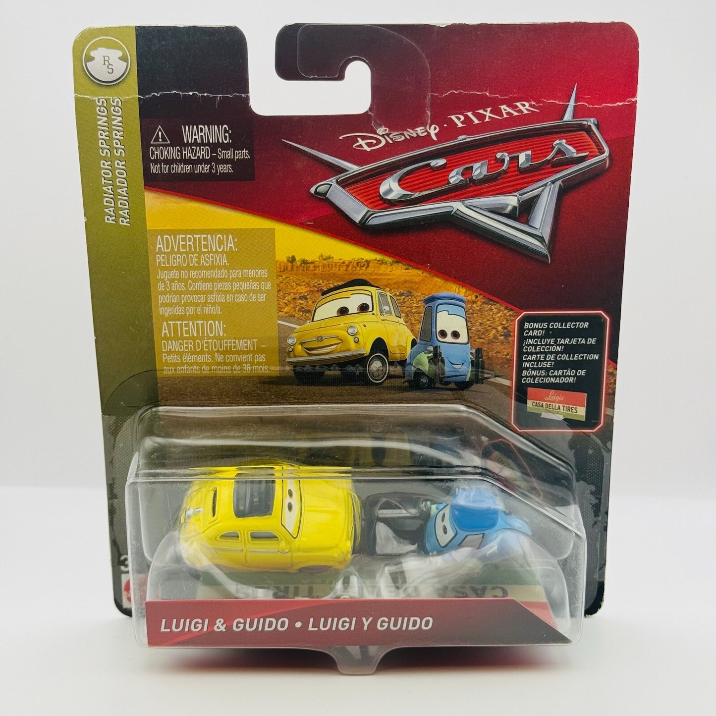Disney Pixar Cars LUIGI & GUIDO COLLECTOR CARD 2018 - 1:55 Diecast