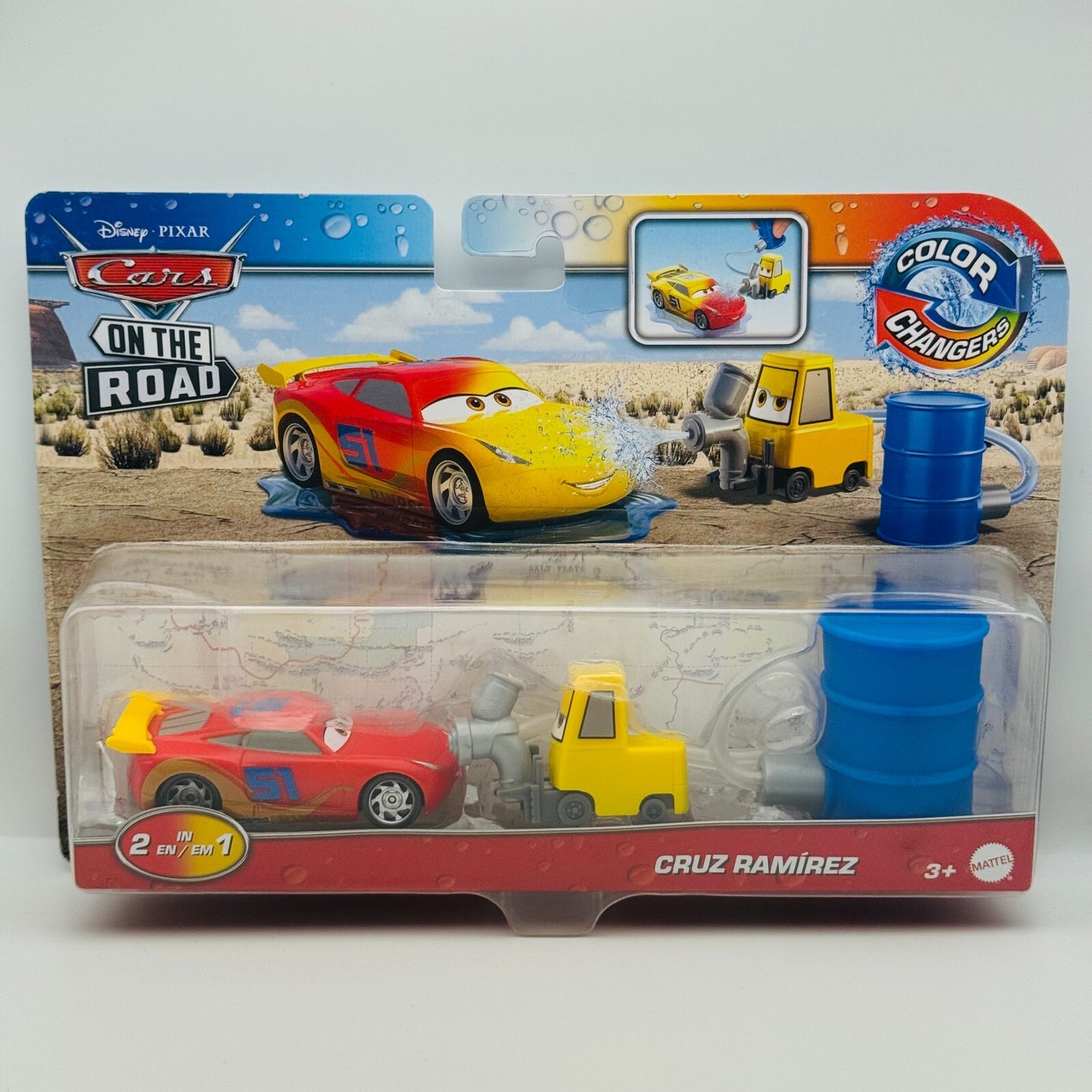 Disney Pixar Cars - COLOR CHANGERS CARS ON THE ROAD CRUZ & PITTY - 1:55 Scale