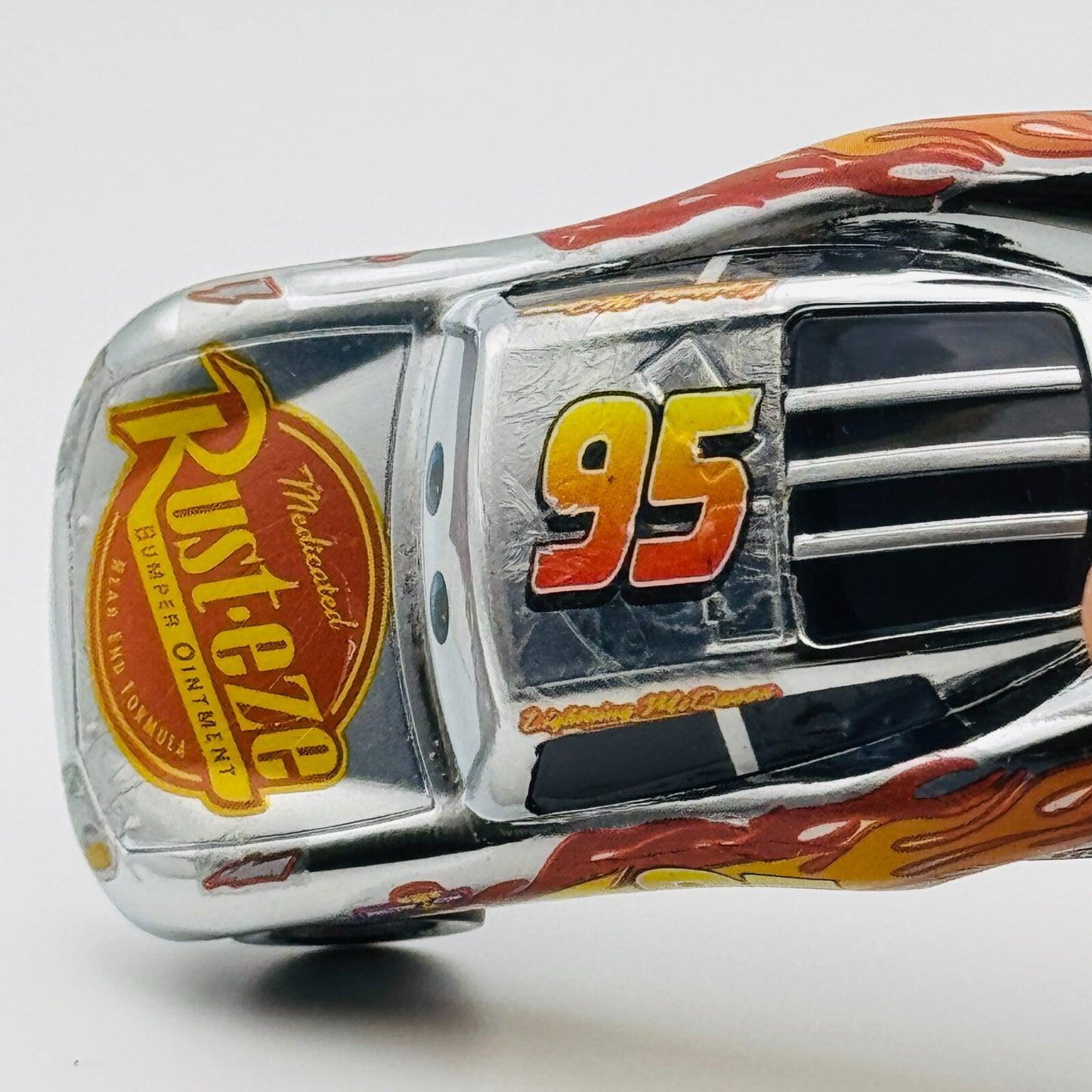 Disney Pixar Cars - SILVER CHROME LIGHTNING McQUEEN Factory Custom- 1:55 Diecast