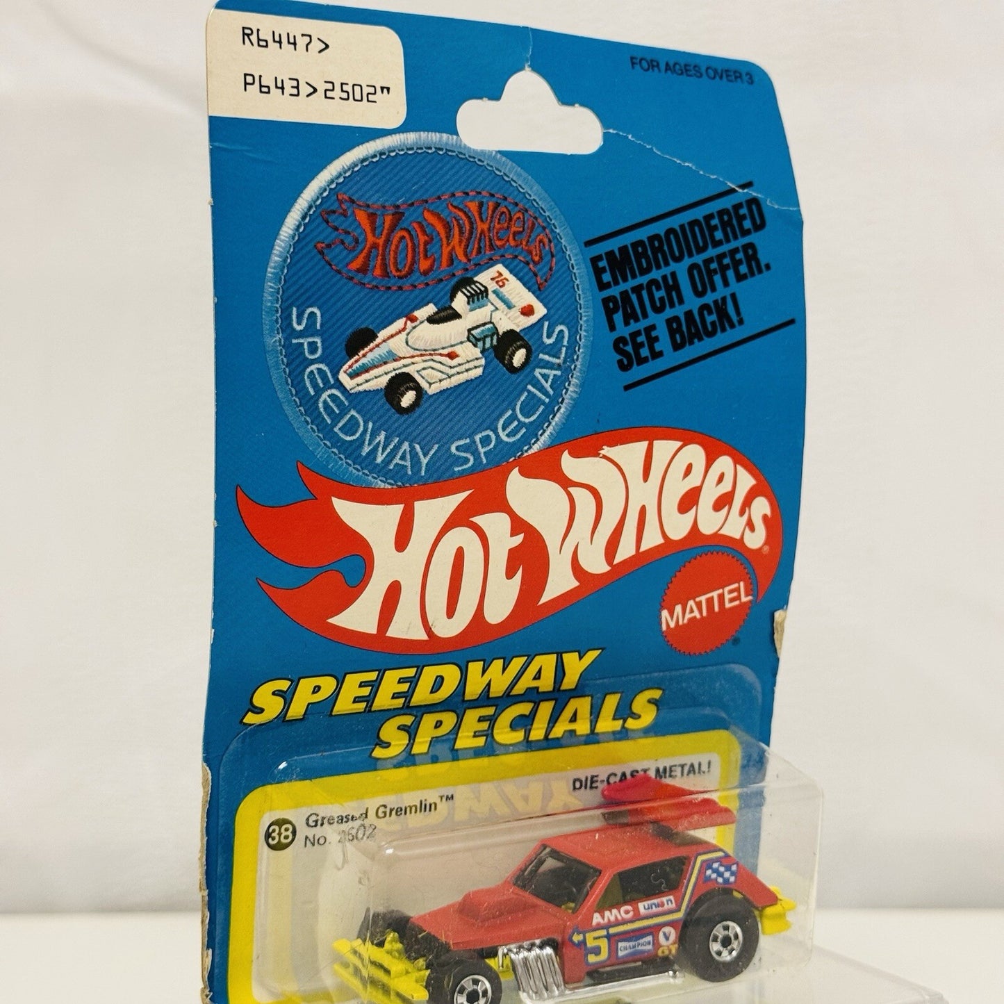 Hot Wheels - SPEEDWAY SPECIALS GREASED GREMLIN NO. 2502 1977 PATCH CARD - 1:64
