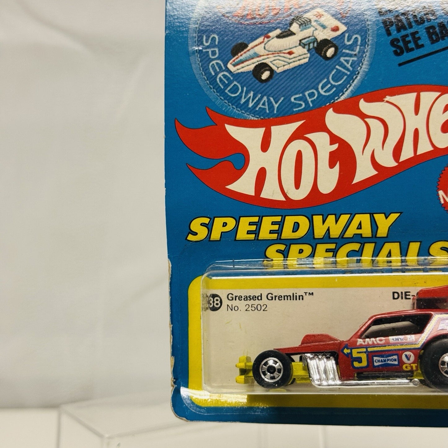 Hot Wheels - SPEEDWAY SPECIALS GREASED GREMLIN NO. 2502 1977 PATCH CARD - 1:64