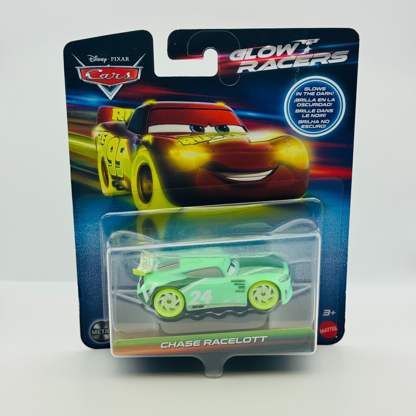 Disney Pixar Cars - GLOW RACERS CHASE RACELOTT (Glow In The Dark) - 1:55 Diecast