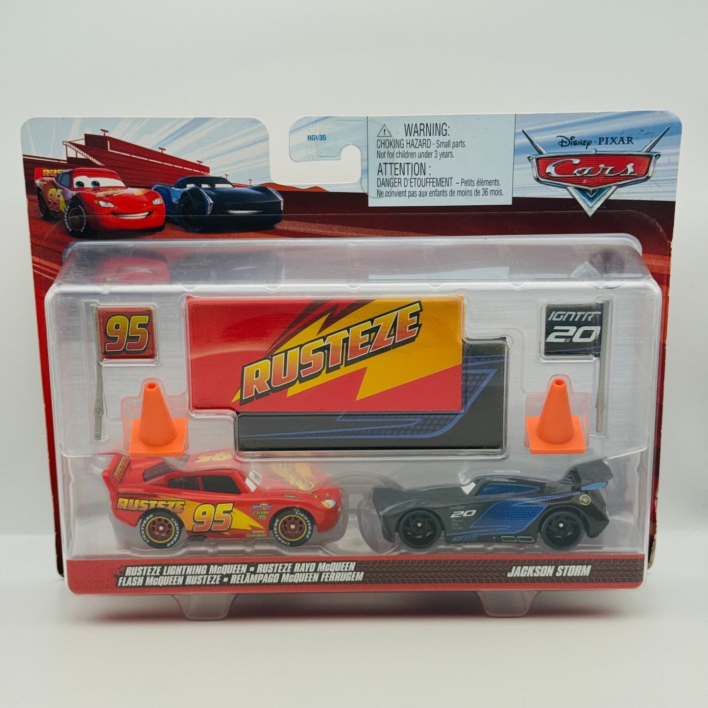Disney Pixar Cars - ACCESSORY RUST-EZE LIGHTNING MCQUEEN & JACKSON- 1:55 Diecast