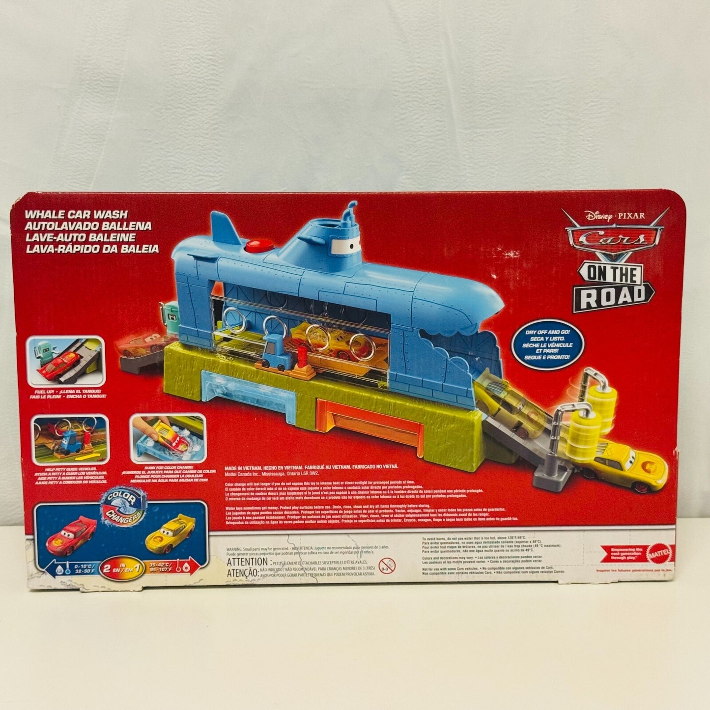 Disney Pixar Cars - COLOR CHANGERS WHALE CAR WASH ON THE ROAD - 1:55 Scale