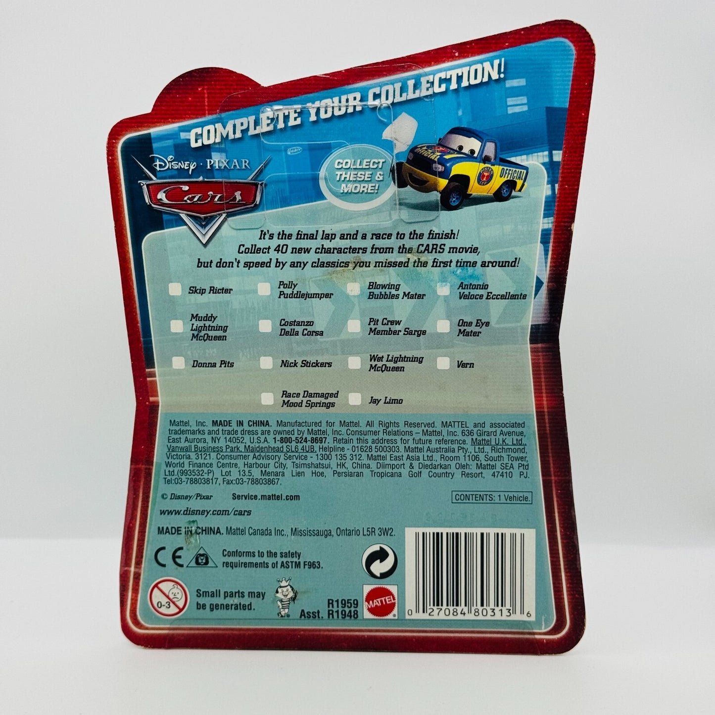 Disney Pixar Cars - BRAND NEW MATER Final Lap 2010 - 1:55 Diecast