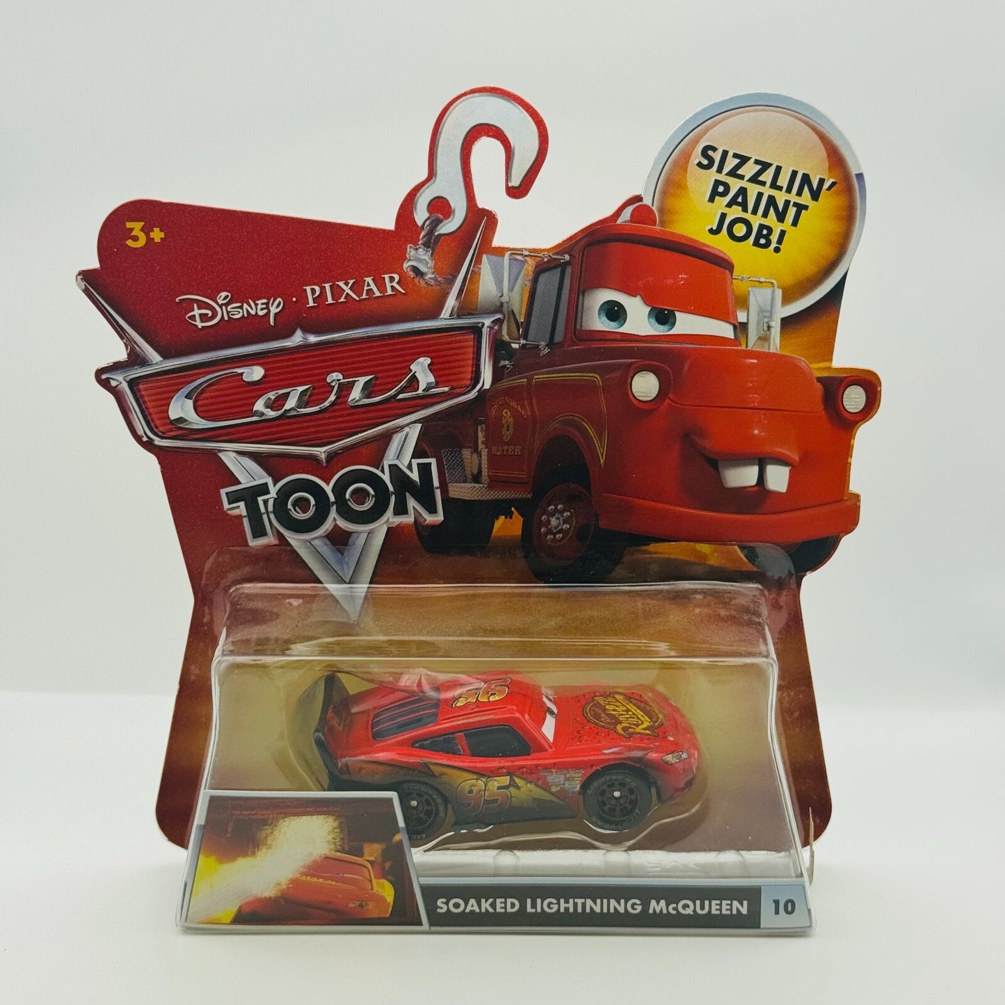 Disney Pixar Cars Toon SOAKED LIGHTNING MCQUEEN Rescue Squad Mater 1:55 Diecast