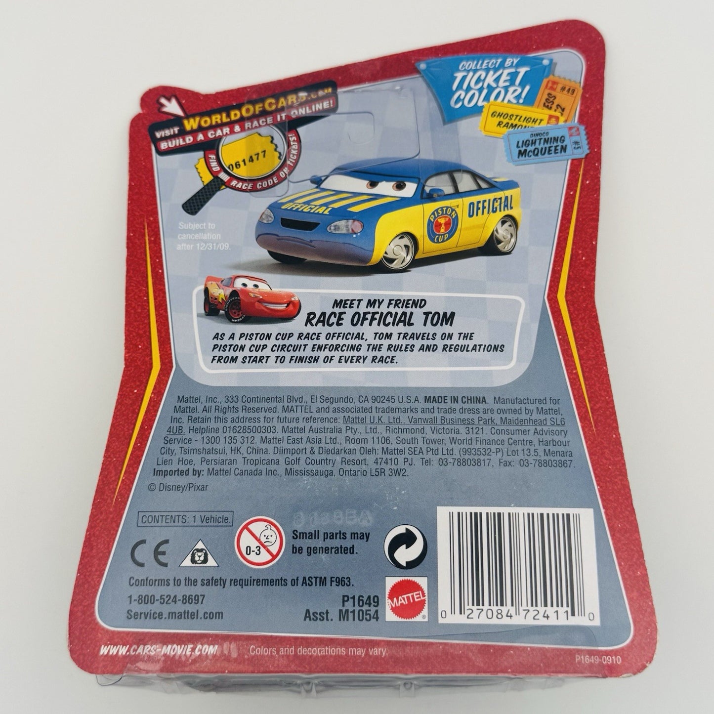 Disney Pixar Cars - TUMBLEWEED LIGHTNING MCQUEEN Race O Rama 2009 - 1:55 Diecast