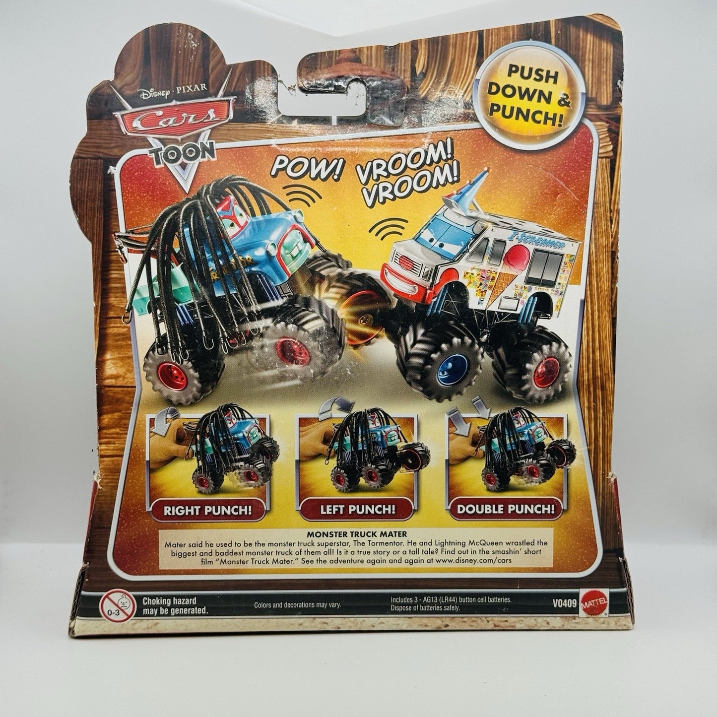 Disney Pixar Cars Toon - RASTA MATER Monster Truck Mater - POWER PUNCH ACTION