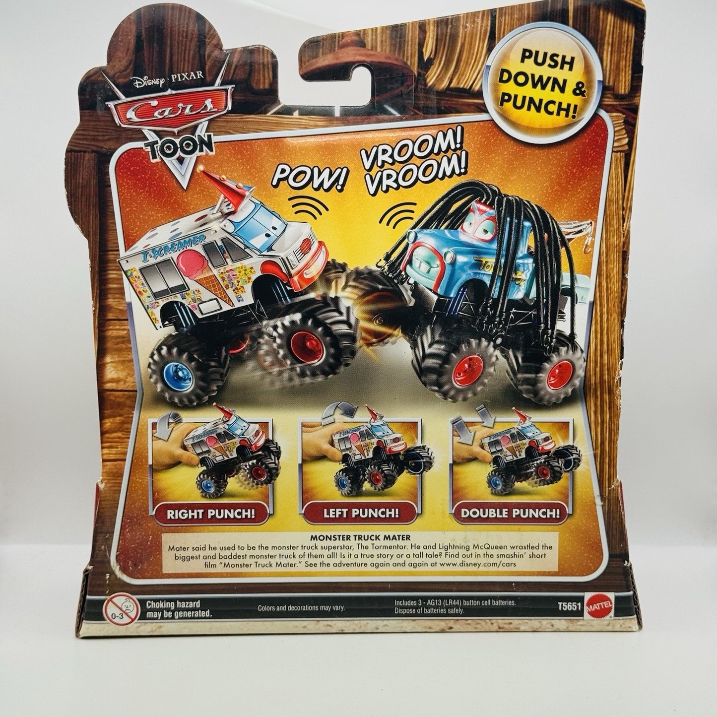 Disney Pixar Cars Toon - RASTA MATER Monster Truck Mater - POWER PUNCH ACTION
