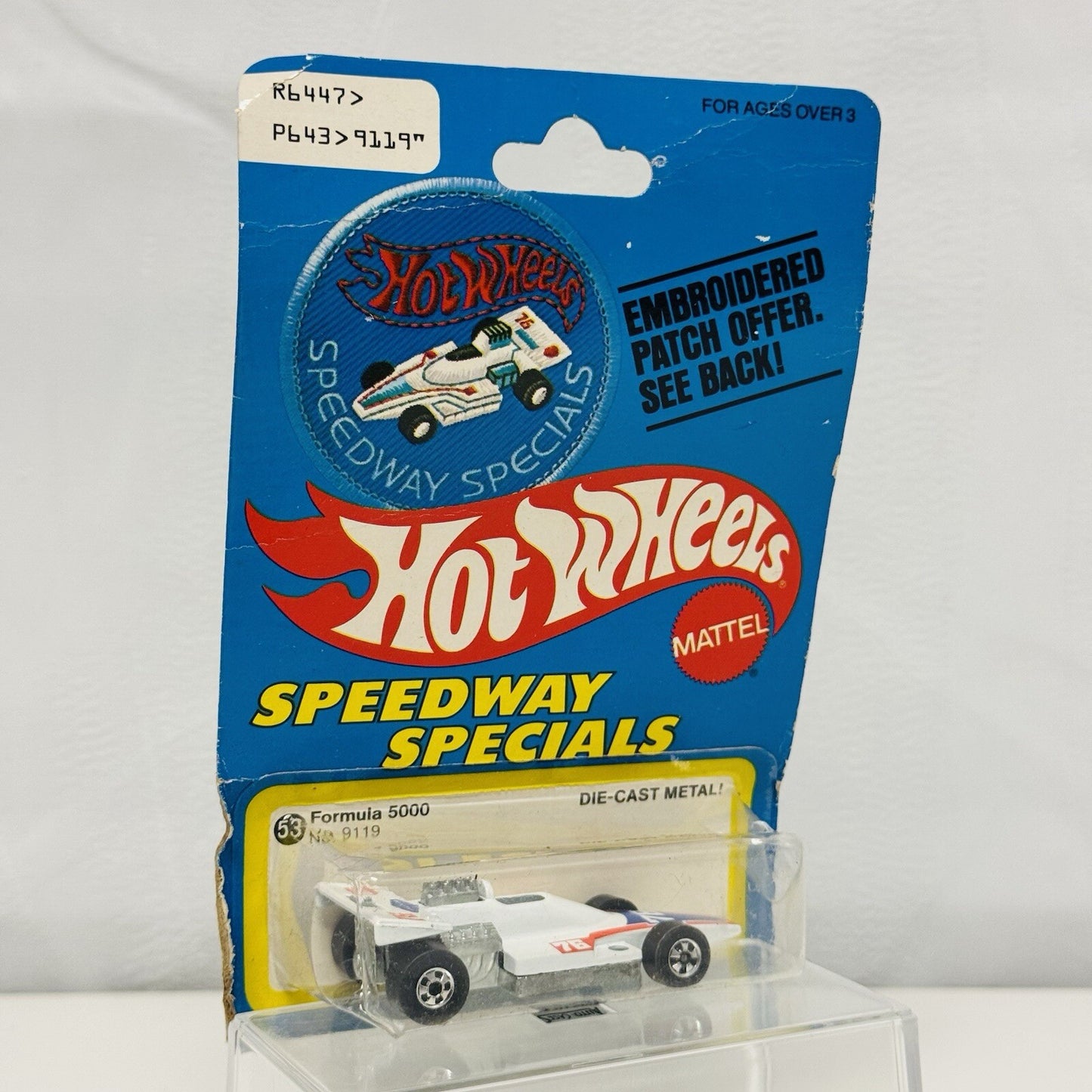 Hot Wheels - SPEEDWAY SPECIALS FORMULA 5000 NO. 9119 1977 PATCH CARD - 1:64