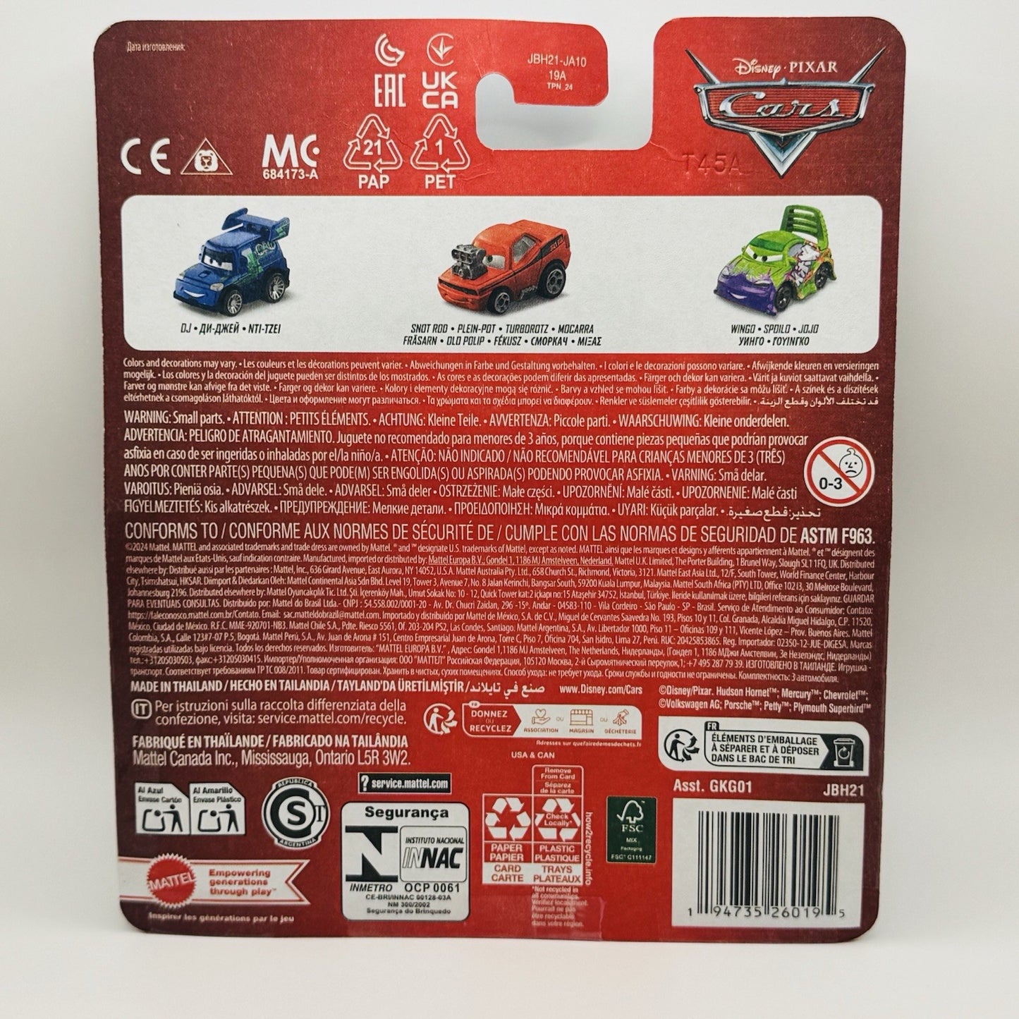 Disney Pixar Cars - Mini Racers TUNERS WITH TAR DJ WINGO SNOT ROD CUSTOM Diecast