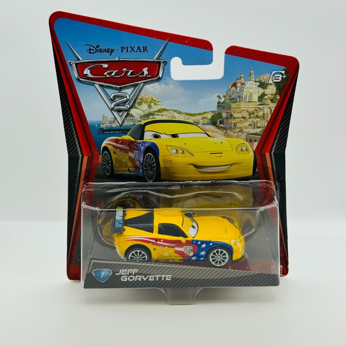 Disney Pixar Cars - JEFF GORVETTE (CORVETTE) Cars 2 2011 - 1:55 Diecast