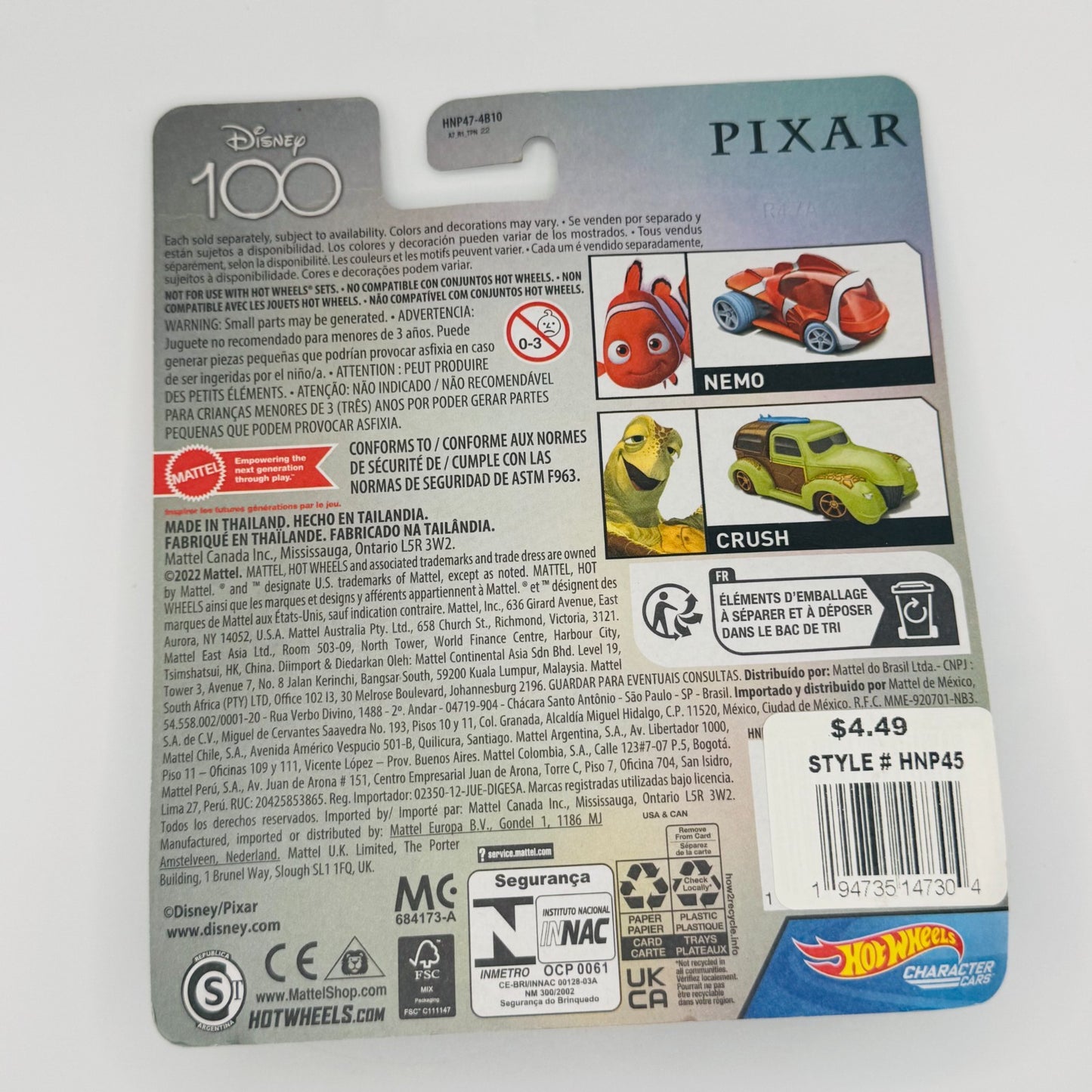 Hot Wheels - DISNEY 100 NEMO Finding Nemo - 1:64 Scale Diecast