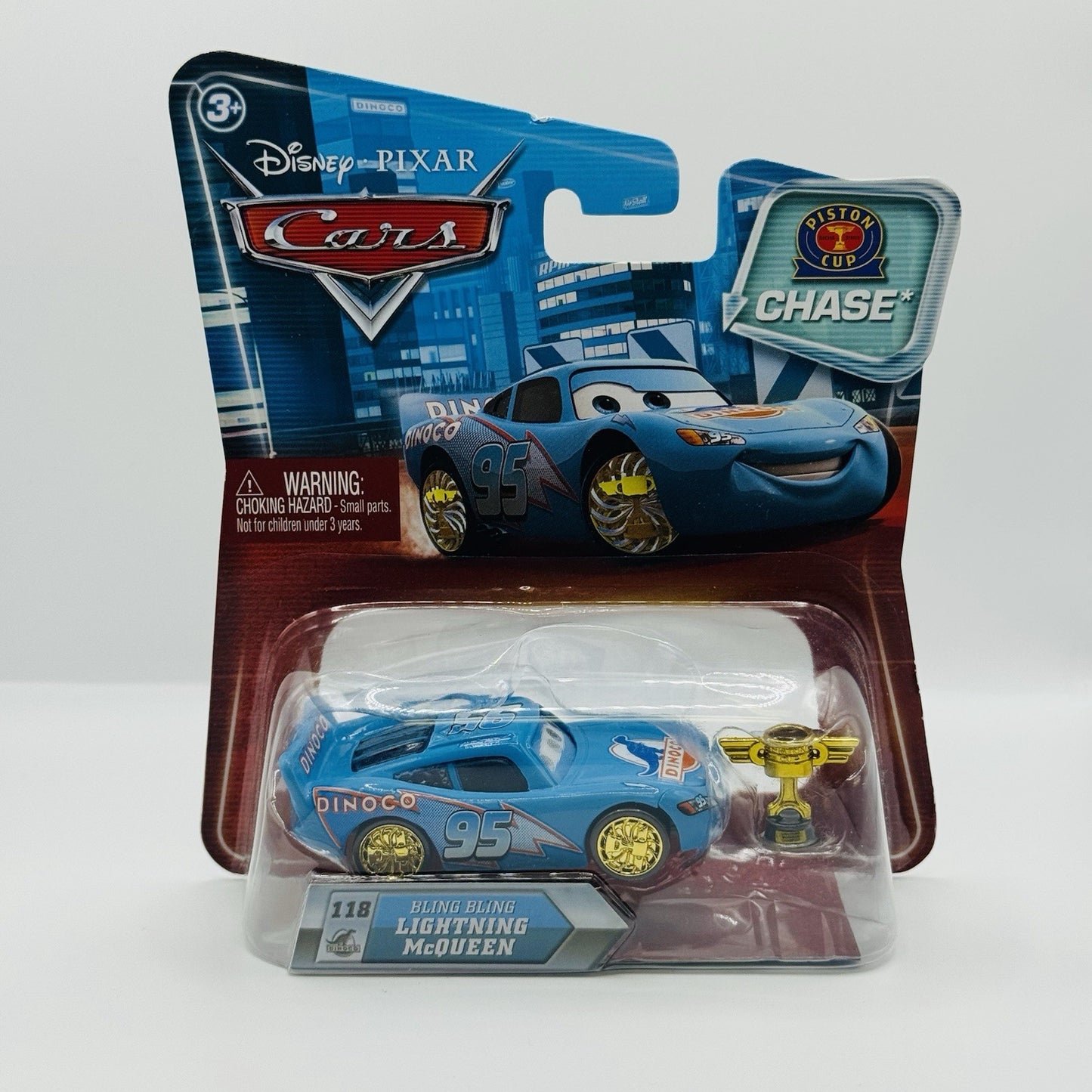 Disney Pixar Cars - CHASE BLING BLING MCQUEEN GOLD RIMS PISTON CUP 1:55 Diecast