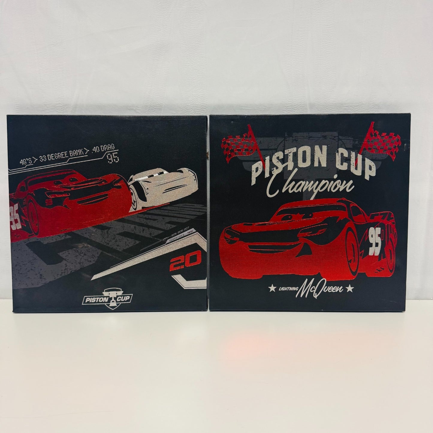 Disney Pixar Cars - WALL ART CANVAS PRINTS JACKSON STORM MCQUEEN - 1:55 Diecast
