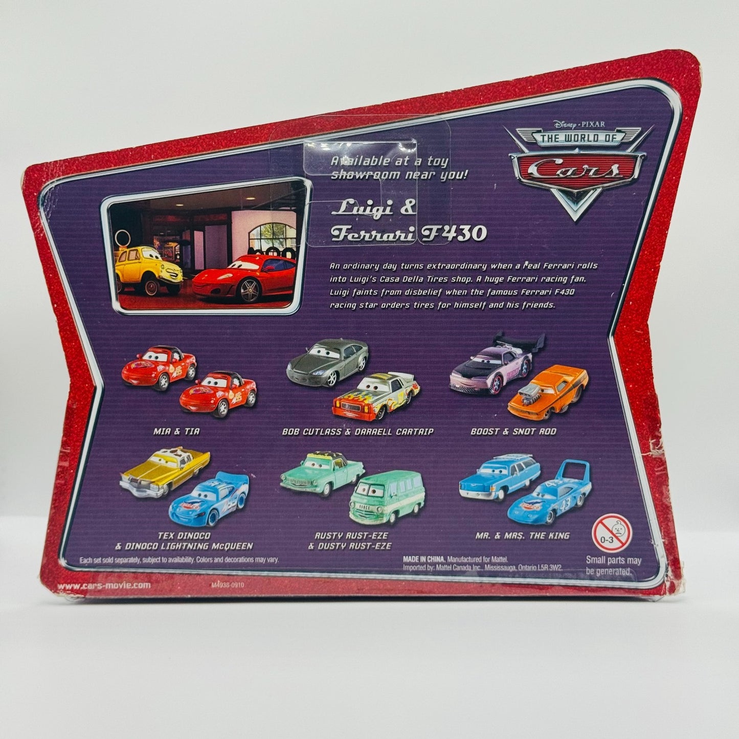 Disney Pixar Cars - LUIGI & FERRARI F430 MICHAEL World of Cars - 1:55 Diecast