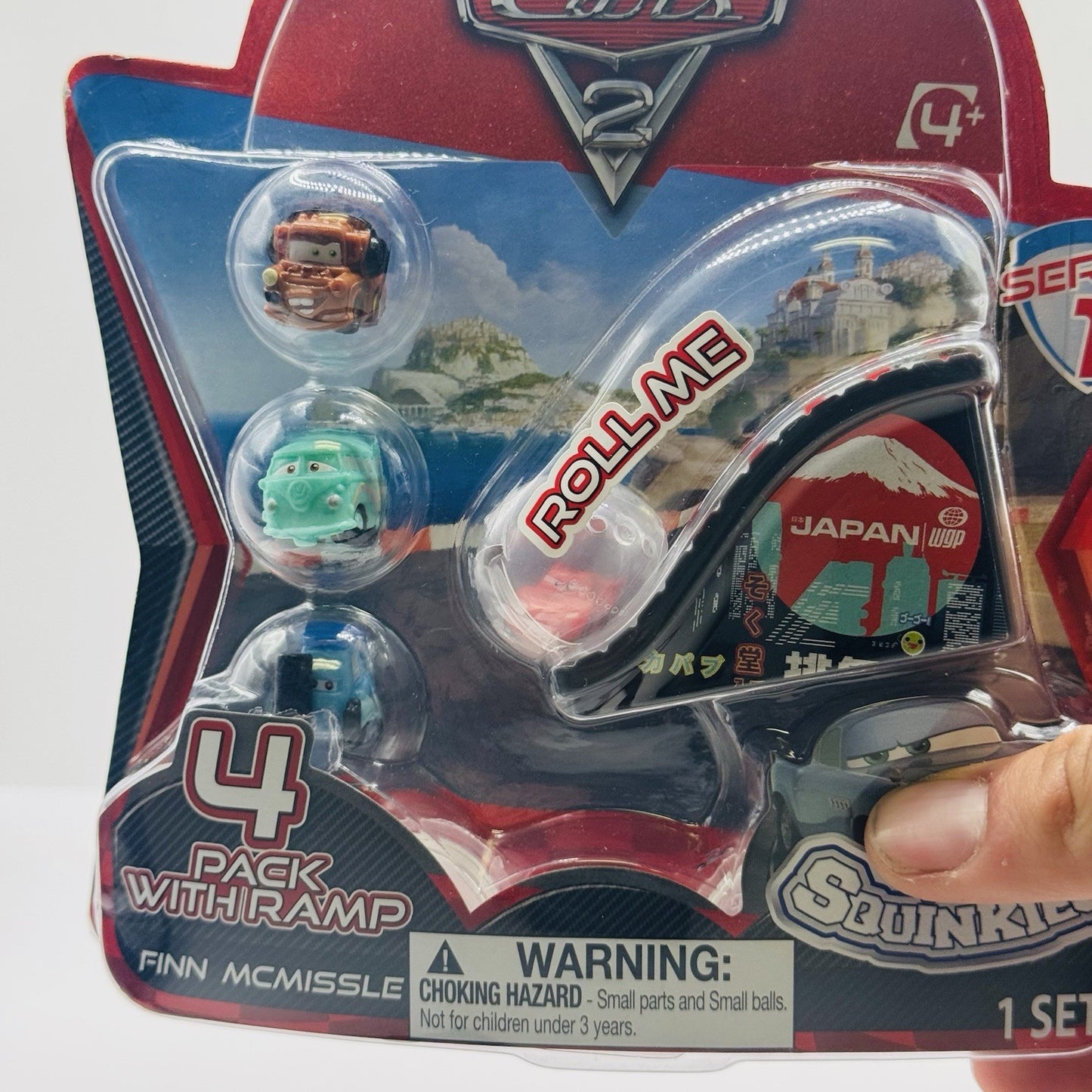 Disney Pixar Cars - SQUINKIES - JAPAN SERIES 1 Fillmore Guido Mater 4-PK + Ramp