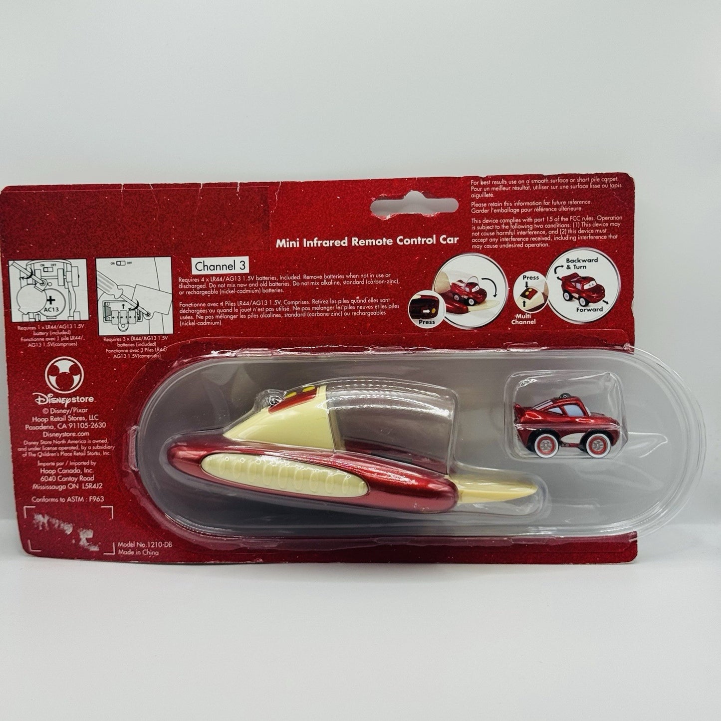 Disney Pixar Cars - Mini Infrared MCQUEEN RC REMOTE CONTROL Disney Store *AS IS*