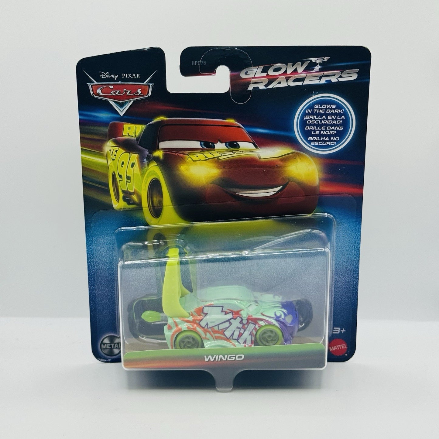 Disney Pixar Cars - GLOW RACERS WINGO W FLAMES (Glow In The Dark) - 1:55 Diecast