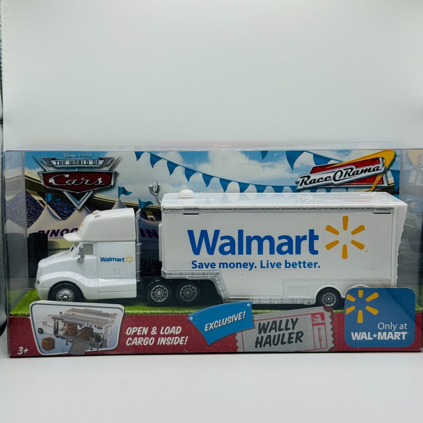 Disney Pixar Cars - WALMART WALLY HAULER Race O Rama 2009 - 1:55 Diecast