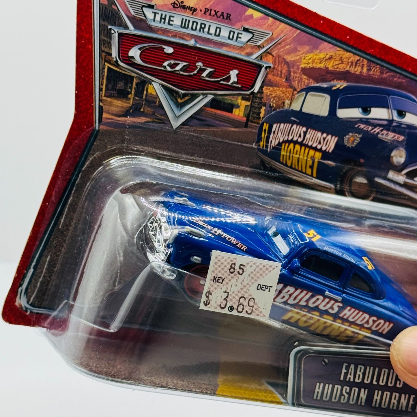 Disney Pixar Cars FABULOUS HUDSON SHORT CARD World Of Cars 2008 Tape1:55 Diecast