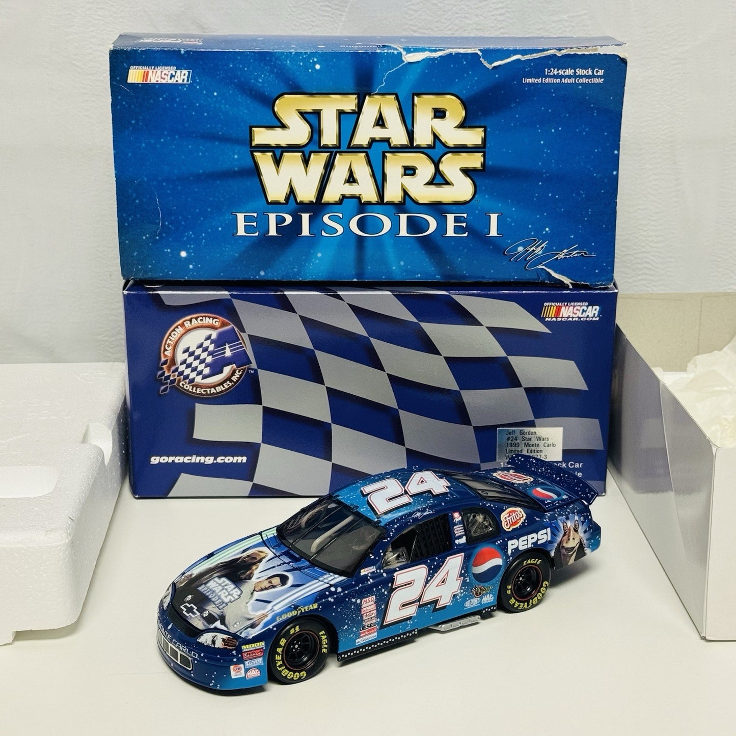 1999 Jeff Gordon PEPSI STAR WARS EPISODE 1 Action Racing Stock Car 1:24 Diecast