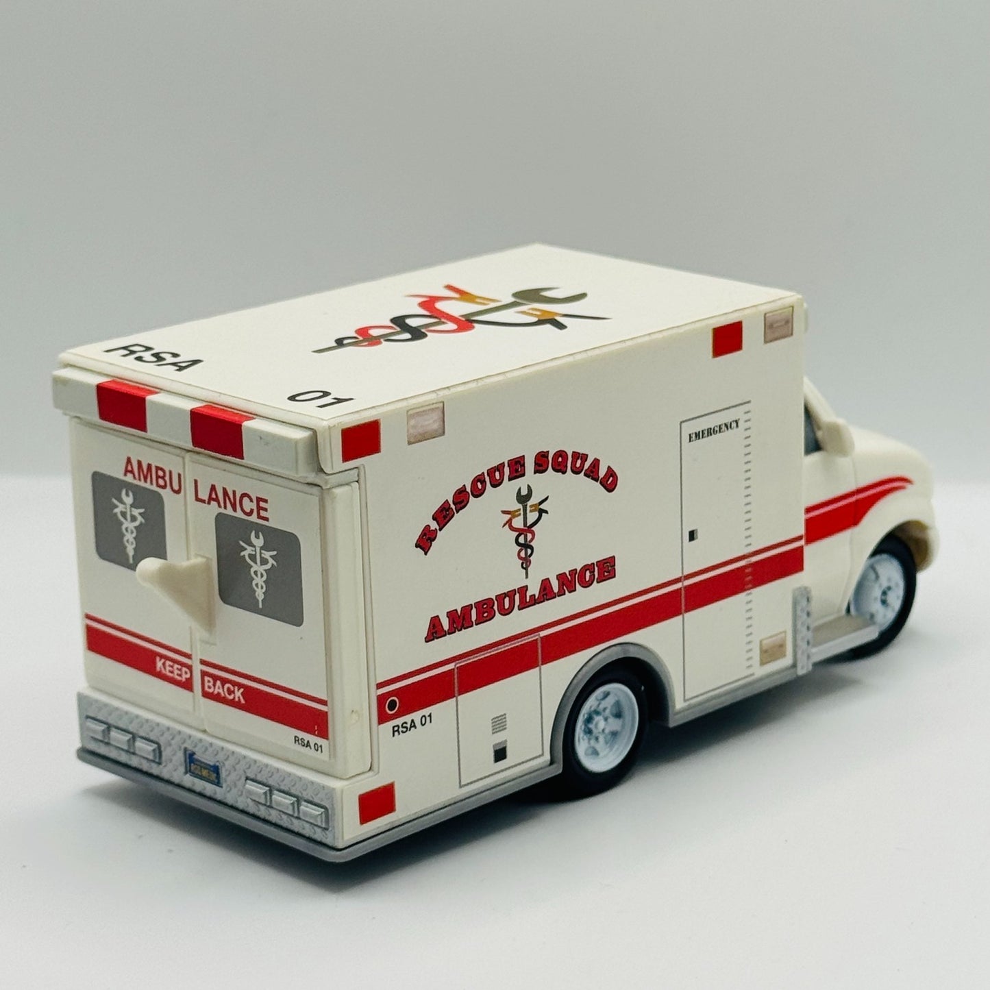 Disney Pixar Cars - RESCUE SQUAD AMBULANCE OPENING DOORS *NEAR MINT* 1:55 Scale