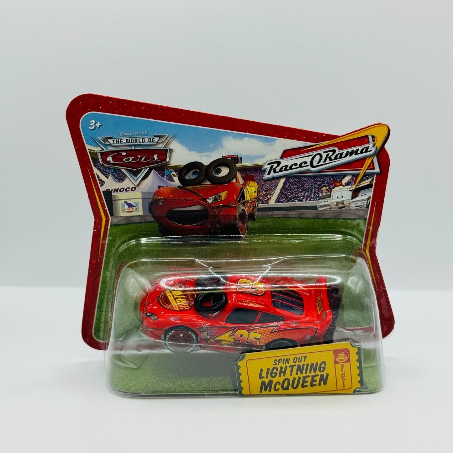Disney Pixar Cars - SPIN OUT MCQUEEN SHORT CARD Race O Rama 2009 - 1:55 Diecast