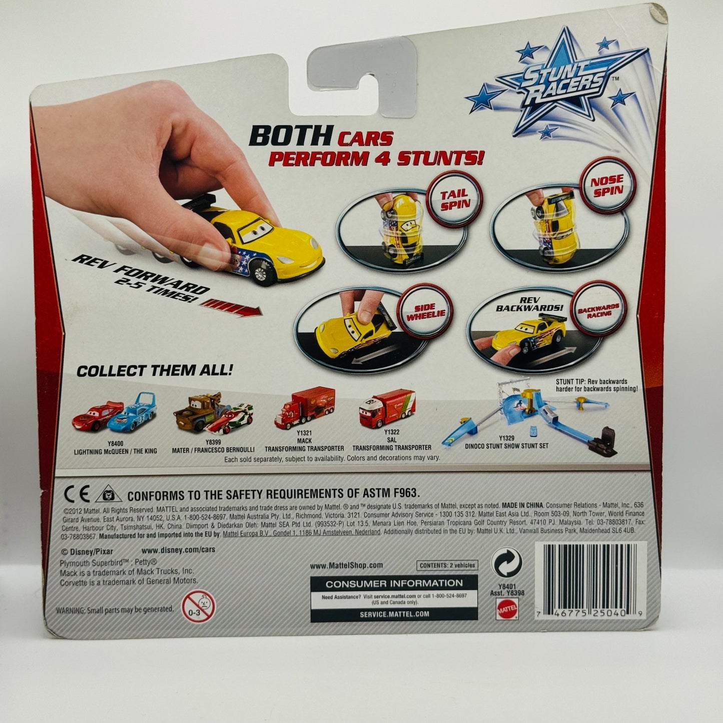 Disney Pixar Cars - STUNT RACERS RAOUL CAROULE & JEFF GORVETTE - 1:55 Scale