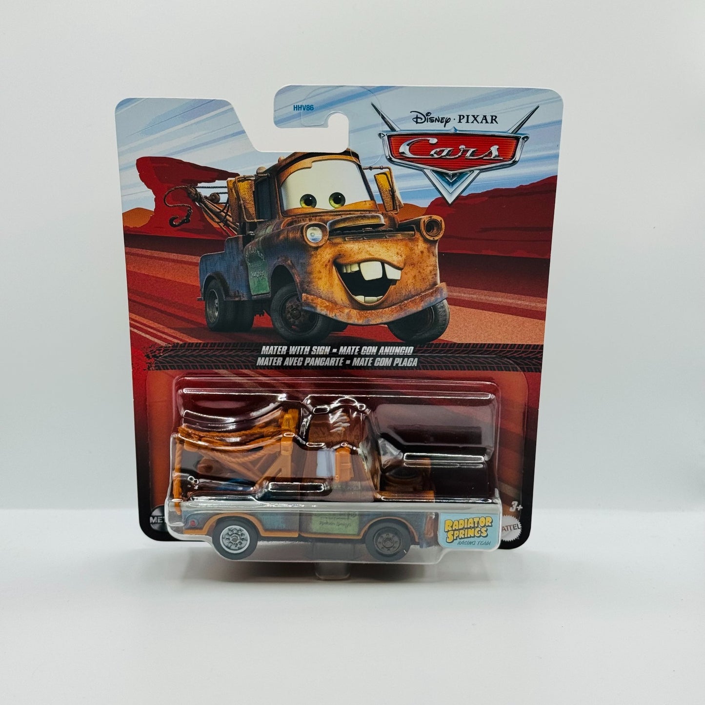 Disney Pixar Cars - PIT CREW MEMBER MATER WITH SIGN 2024 - 1:55 Diecast