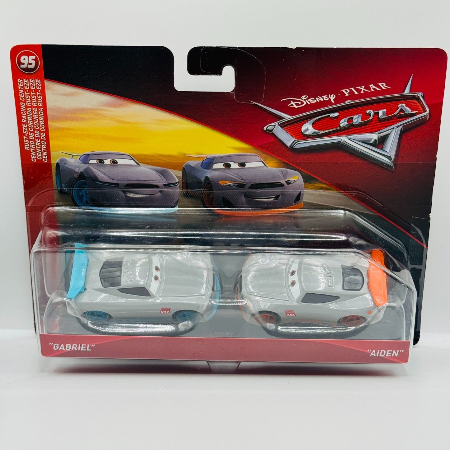 Disney Pixar Cars - GABRIEL & AIDEN ORANGE & BLUE TRAINEES RRC 2018 1:55 Diecast