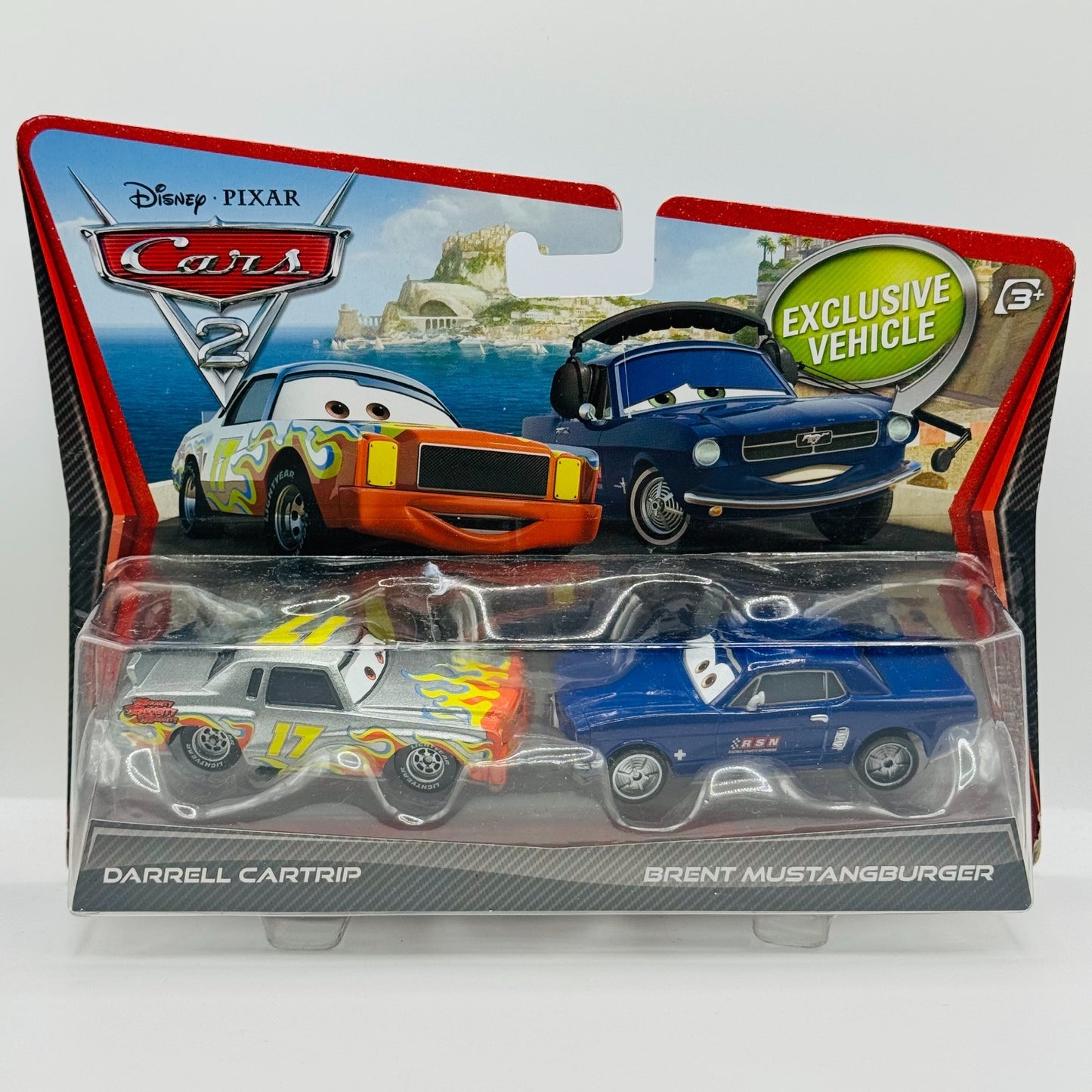 Disney Pixar Cars - DARRELL CARTRIP & BRENT MUSTANGBURGER Cars 2 - 1:55 Diecast