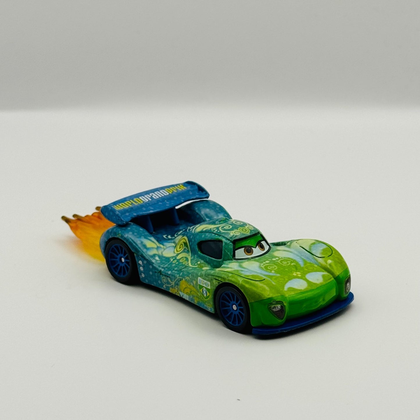 Disney Pixar Cars - CARLA WITH FLAMES STICKERS Allinol Blowout 2014 1:55 Diecast