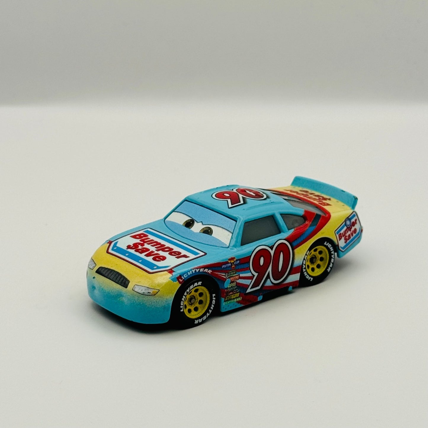 Disney Pixar Cars - PONCHY WIPEOUT BUMPER SAVE BLUE EYELIDS Veteran 1:55 Diecast