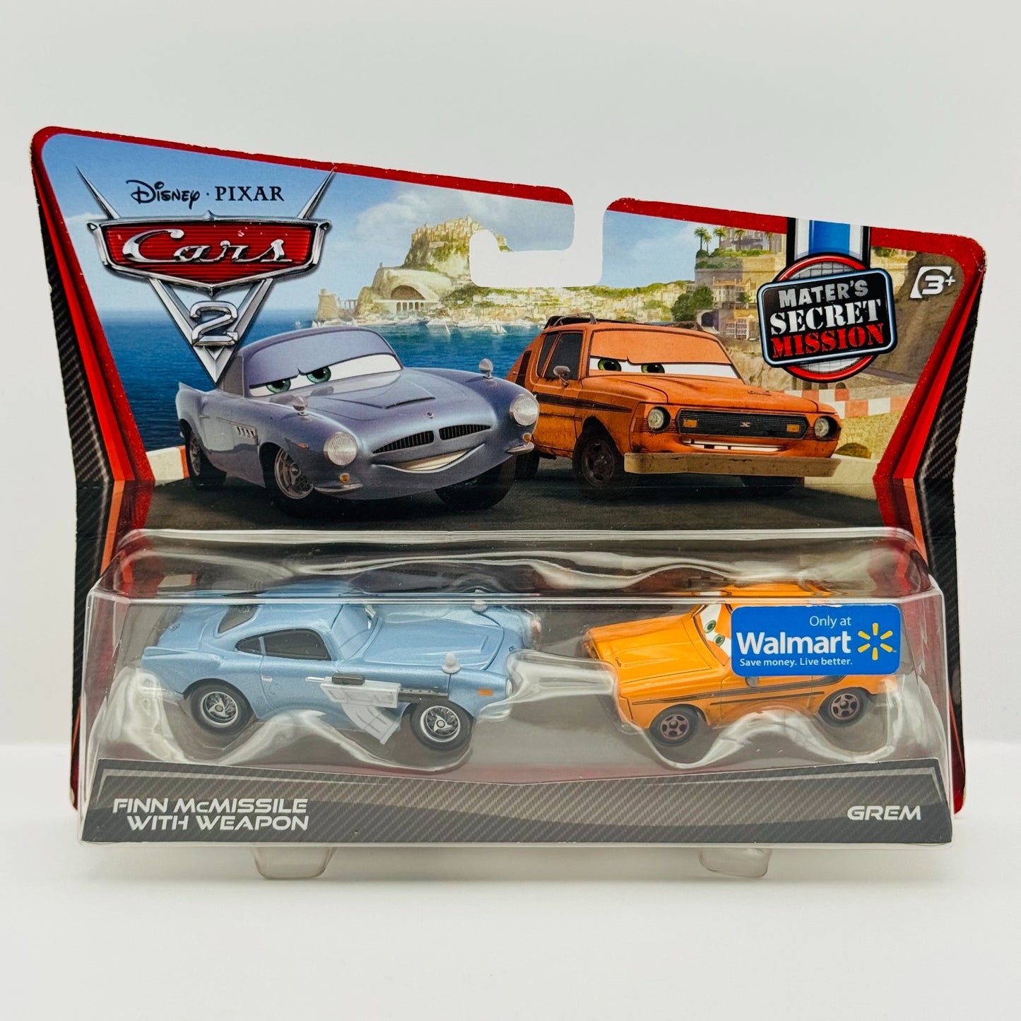 Disney Pixar Cars - FINN McMISSILE WITH WEAPON & GREM Cars 2 2011 - 1:55 Diecast