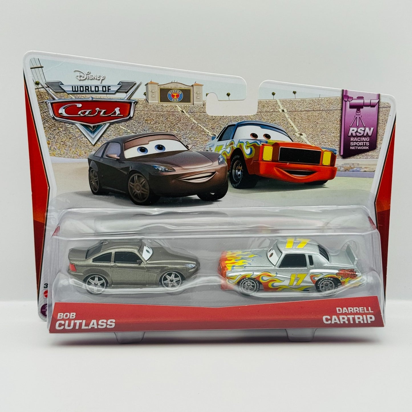 Disney Pixar Cars - BOB CUTLASS & DARRELL CARTRIP Piston Cup 2013 - 1:55 Diecast