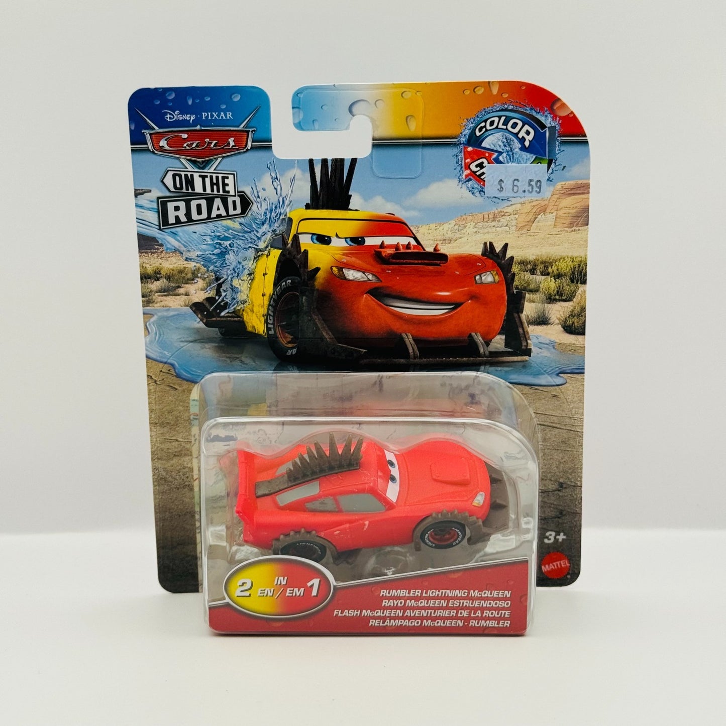 Disney Pixar Cars - COLOR CHANGERS ROAD RUMBLER LIGHTNING MCQUEEN - 1:55 Scale