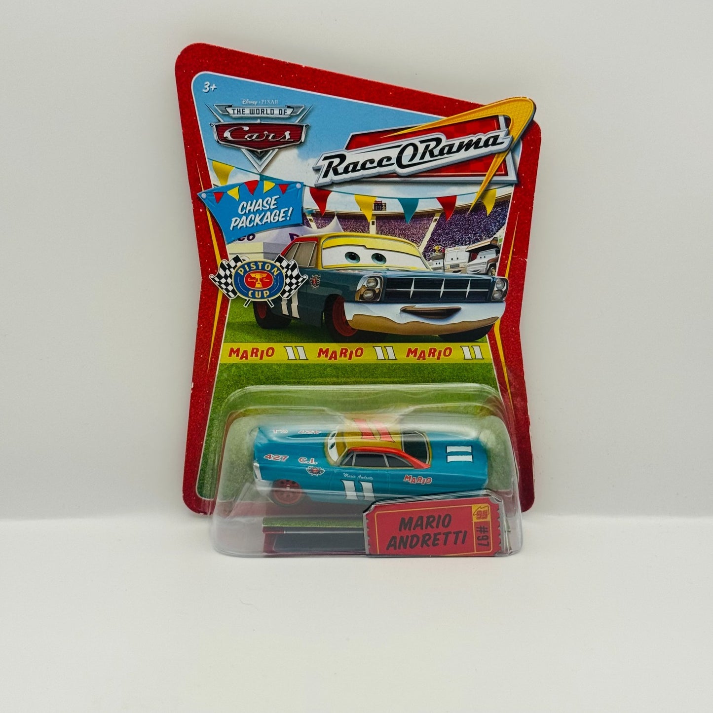 Disney Pixar Cars - MARIO ANDRETTI CHASE PACKAGE Race O Rama 2009 - 1:55 Diecast