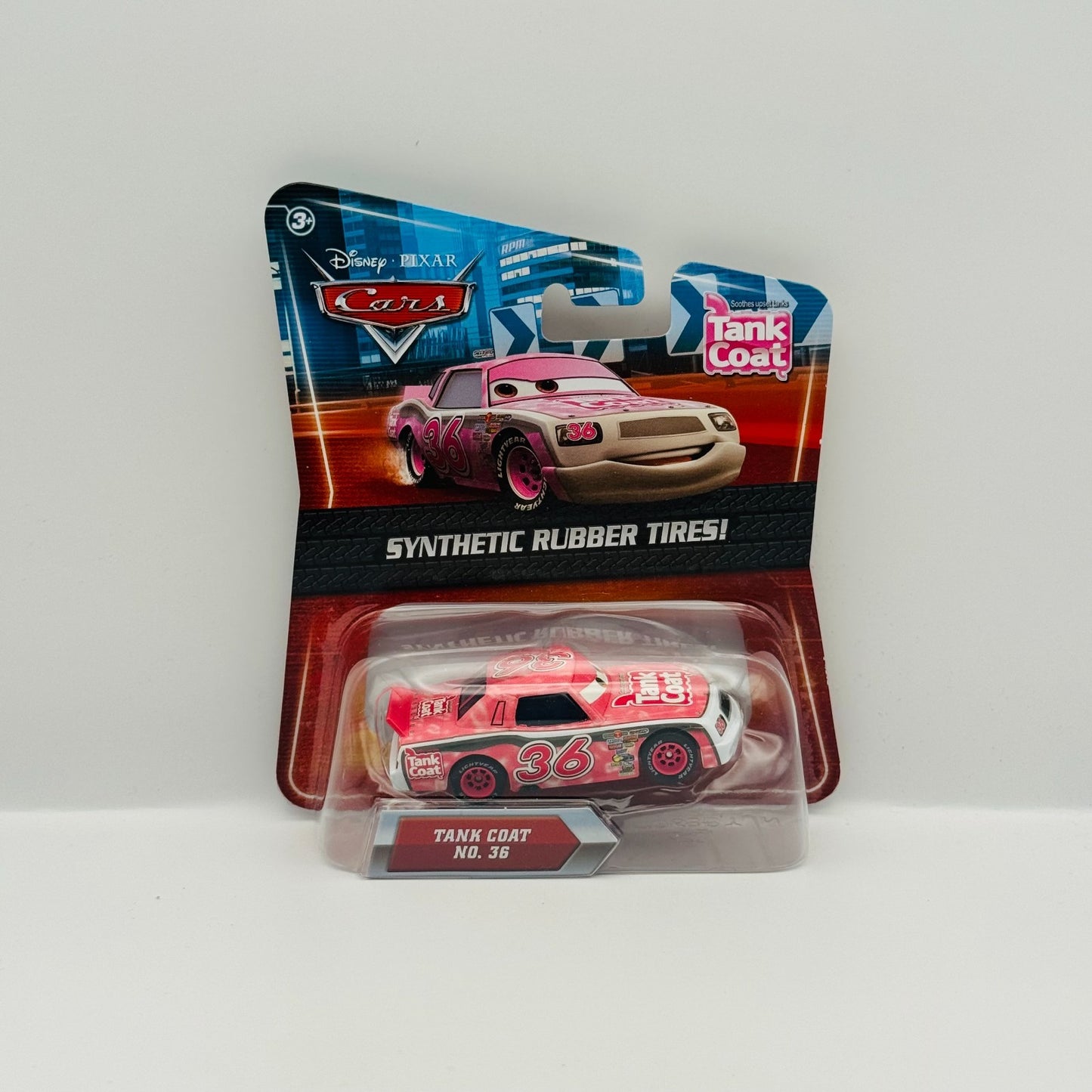 Disney Pixar Cars - EUGENE CARBURESKI TANK COAT Rubber Tires 2010 - 1:55 Diecast