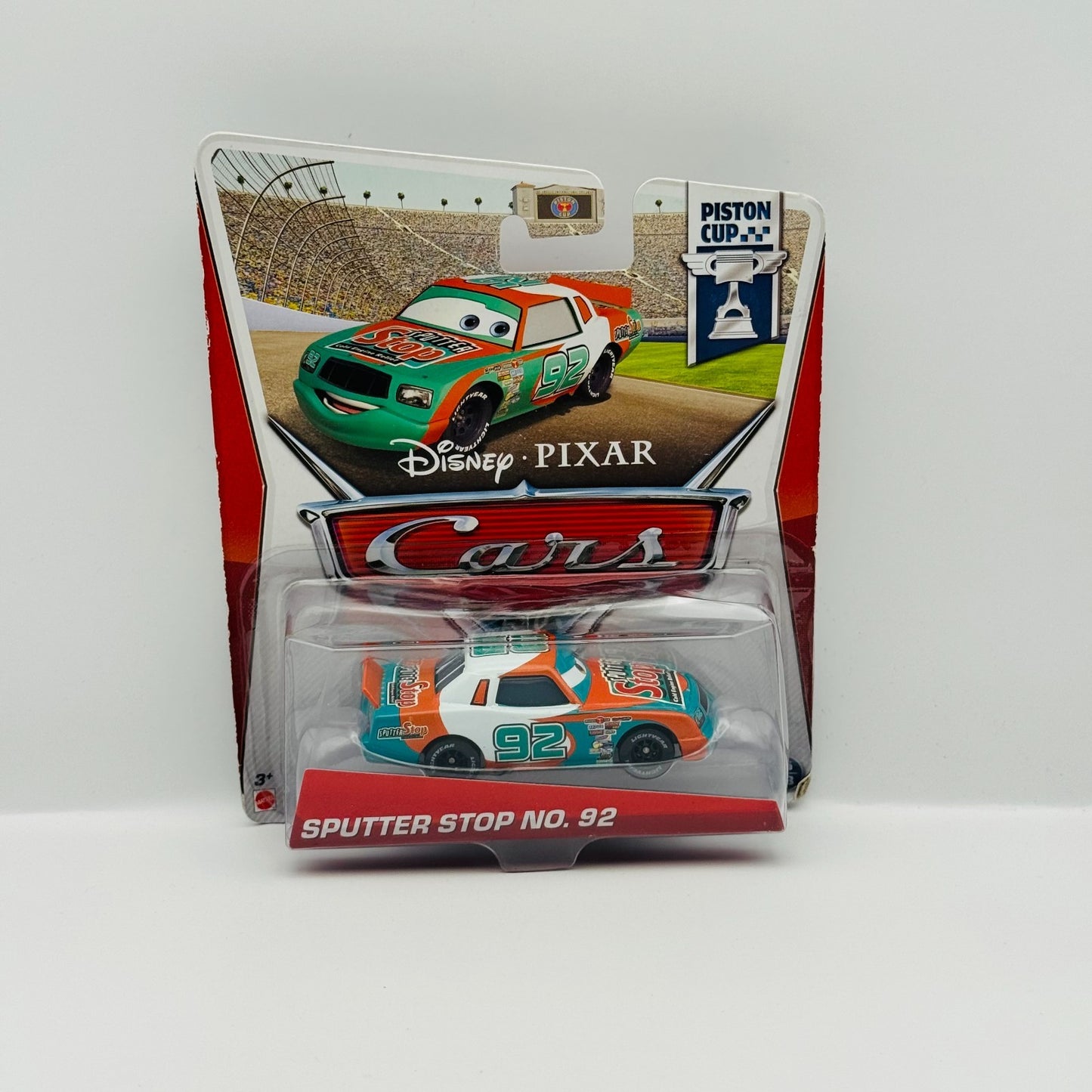 Disney Pixar Cars - SPUTTER STOP MURRAY CLUTCHBURN Piston Cup 2013 -1:55 Diecast