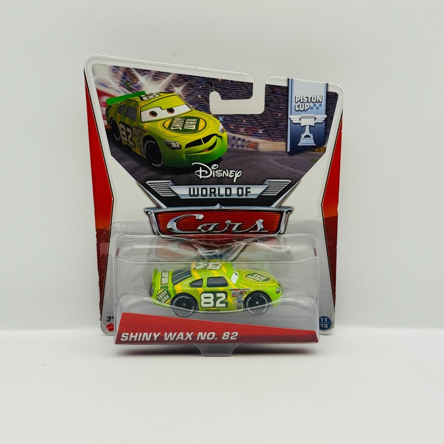 Disney Pixar Cars - SHINY WAX DARREN LEADFOOT Piston Cup 2014 - 1:55 Diecast