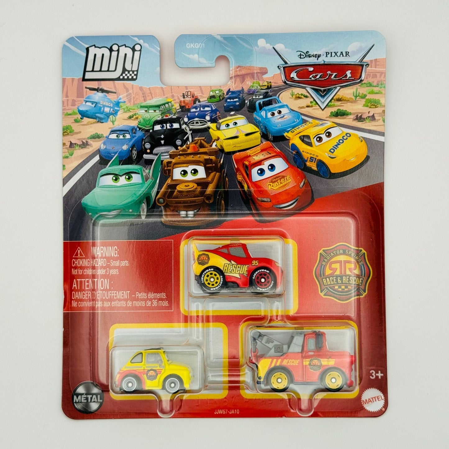 Disney Pixar Cars - Mini Racers RACE & RESCUE MATER MCQUEEN LUIGI 3-PK - Diecast
