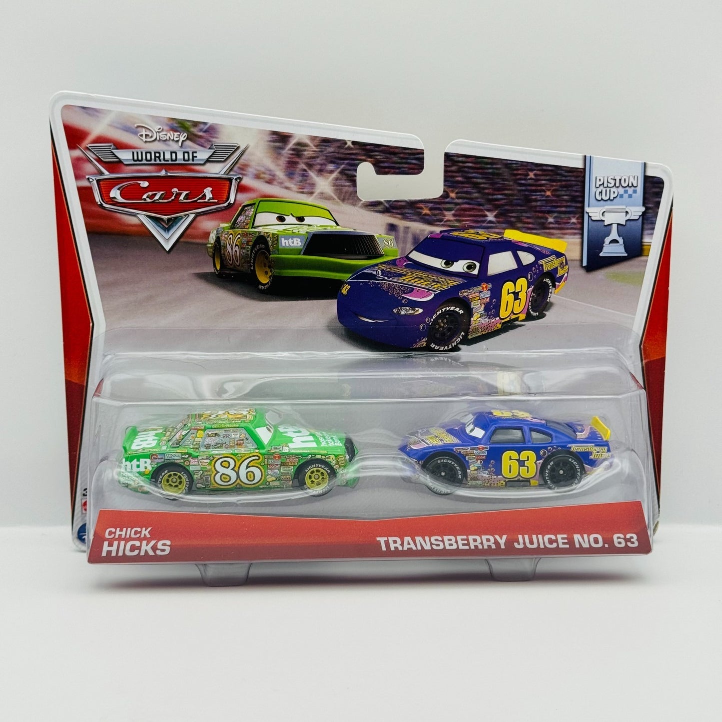 Disney Pixar Cars - CHICK HICKS & TRANSBERRY JUICE LEE REVKINS 2014 1:55 Diecast