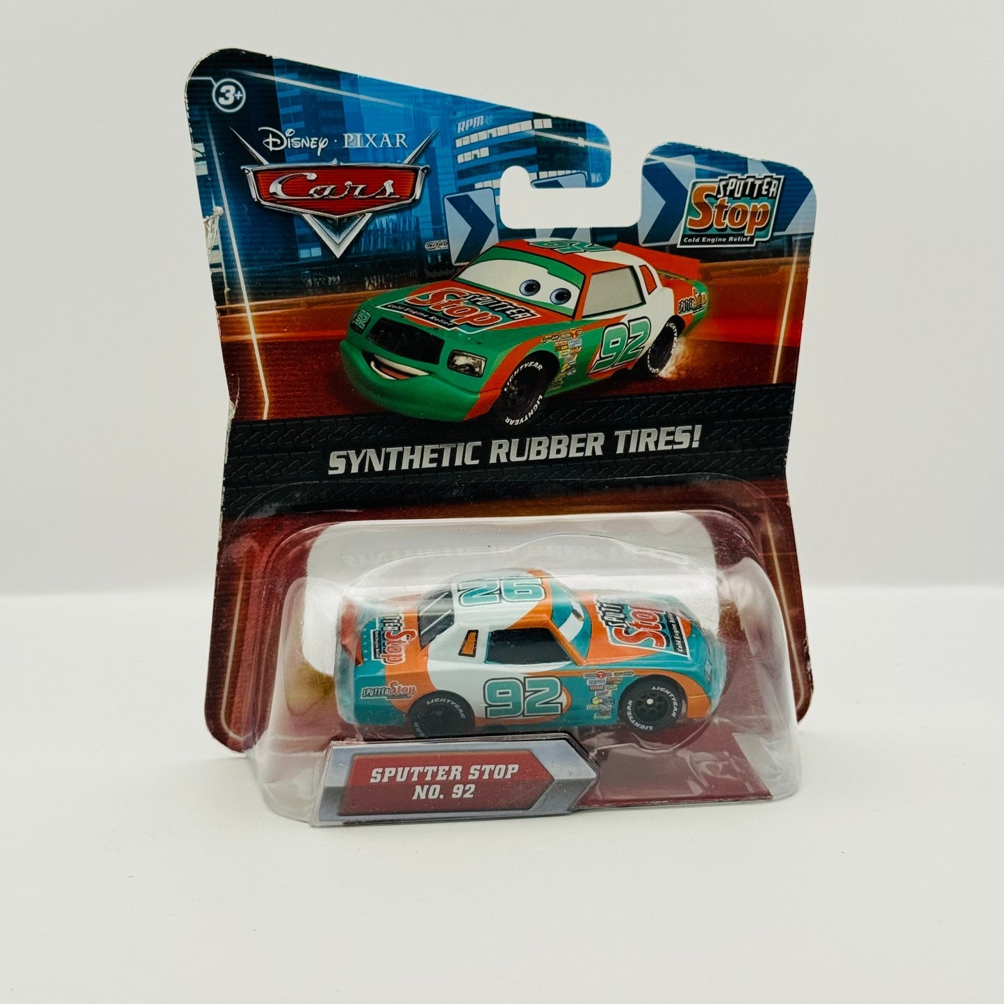 Disney Pixar Cars - MURRAY CLUTCHBURN SPUTTER STOP Rubber Tires - 1:55 Diecast