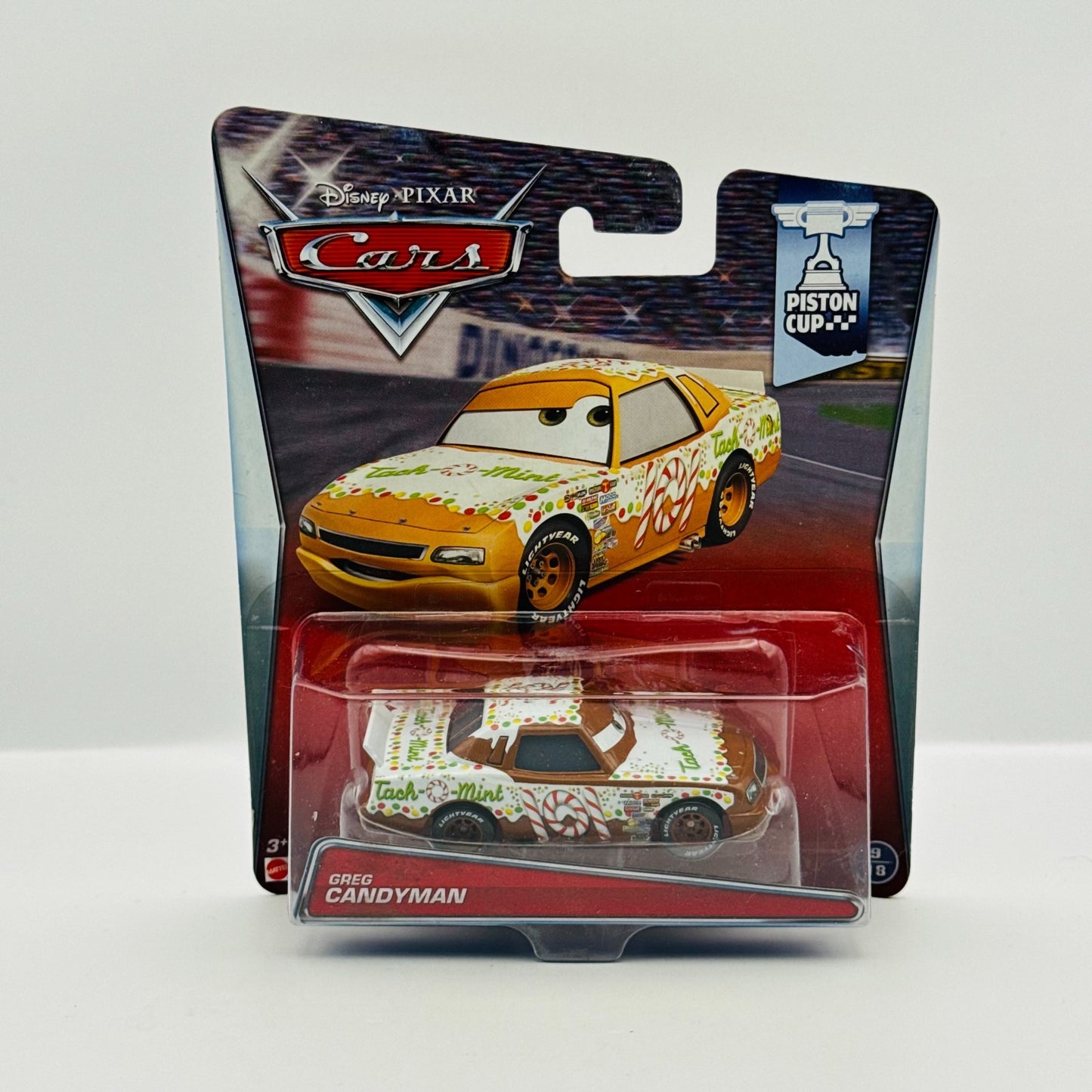 Disney Pixar Cars - TACH O MINT GREG CANDYMAN Piston Cup 2015 - 1:55 Diecast