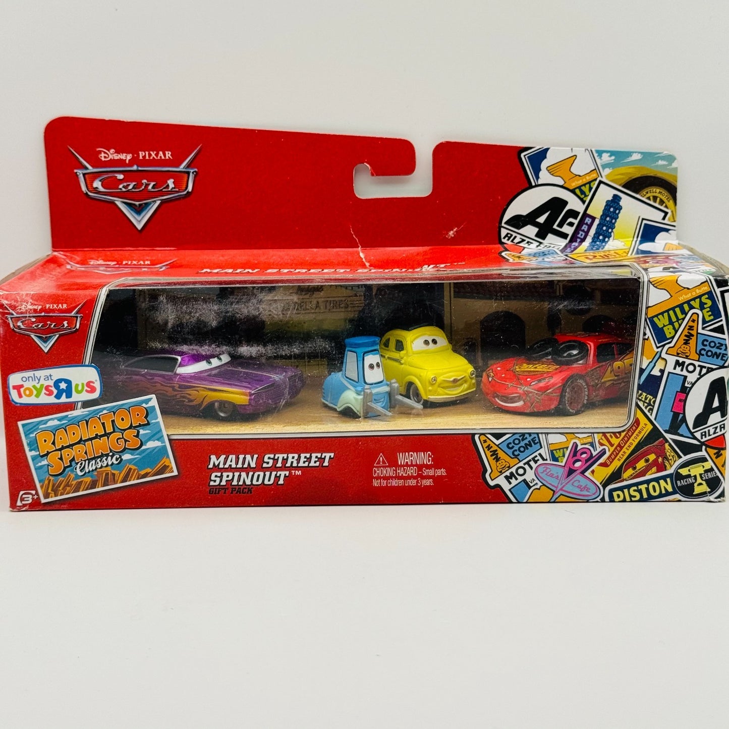 Disney Pixar Cars - RSC MAIN STREET SPINOUT 3-PK SPIN OUT MCQUEEN - 1:55 Diecast