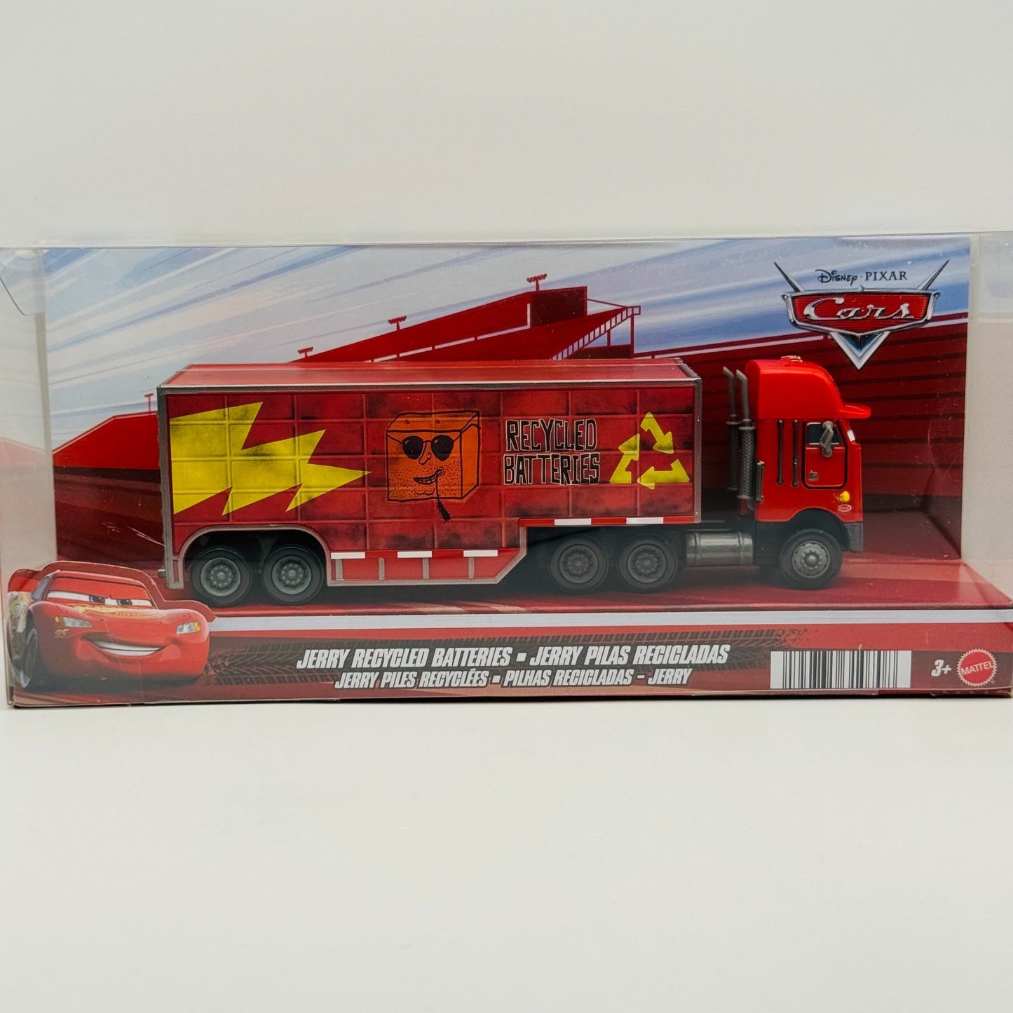 Disney Pixar Cars - JERRY RECYCLED BATTERIES HAULER Truck & Trailer 1:55 Diecast