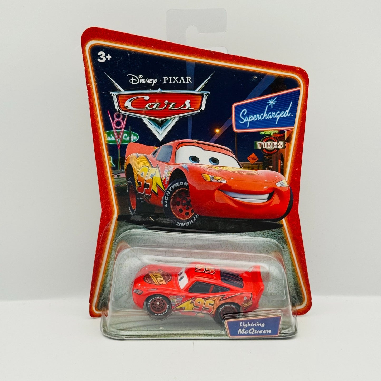 Disney Pixar Cars - LIGHTNING MCQUEEN Supercharged 2007 - 1:55 Diecast